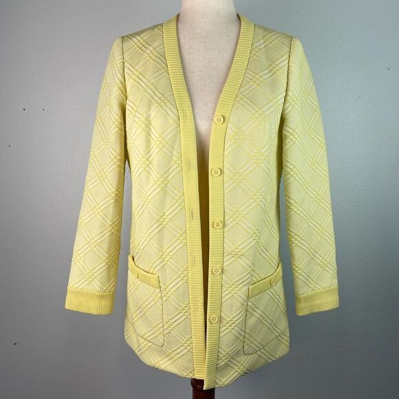 Vintage Yellow Dress Jacket Size M EUC - Picture 1 of 9